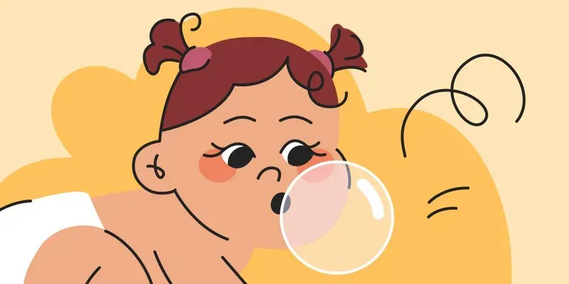 É normal o bebê babar e fazer bolhas?